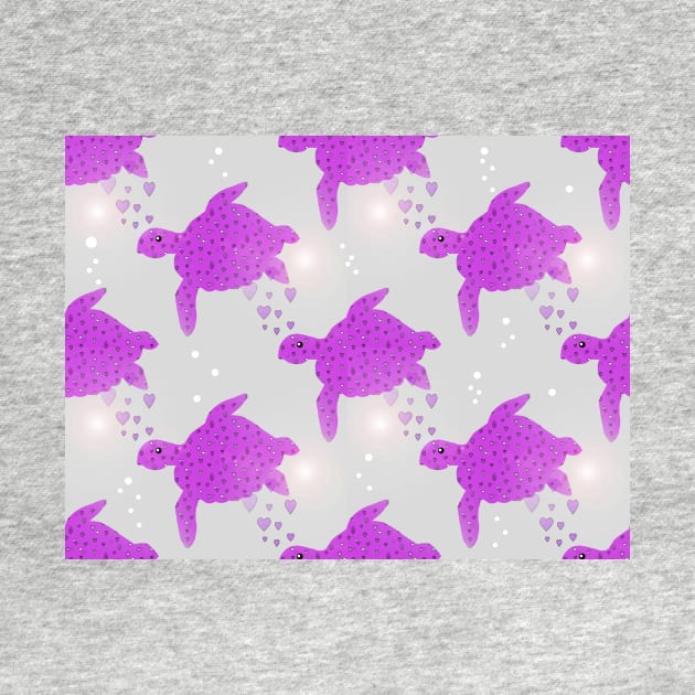 SEA Turtle Love Hearts Purple by SartorisArt1